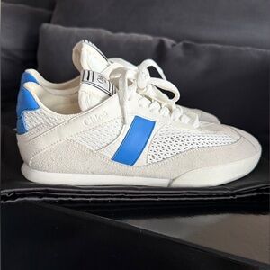 Chloé Kick Sneakers White/Blue – New with Box – Size 38